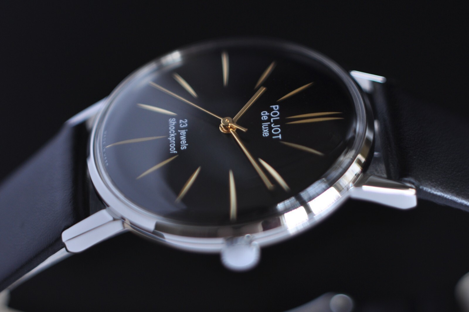 NOS! Poljot De LUXE Extra SLIM Watch Men’s Vintage USSR Case St.Steel R.