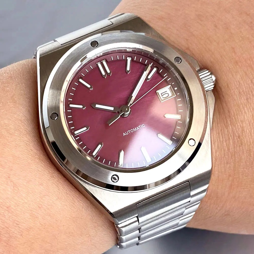 Tandorio 40mm Rose Gold Japan NH35A Mechanical Men’s Watch Mother of Pearl Dial