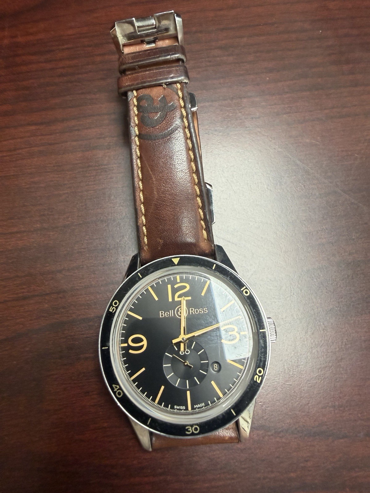 Bell & Ross BR 123 Men’s Automatic 41mm Black Dial Brown Leather 100m Date