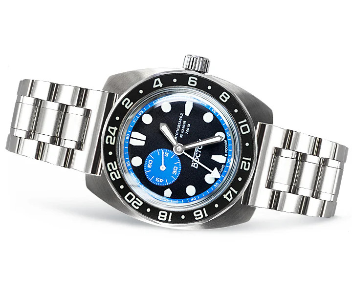 Vostok Amphibia 17034B GMT Watch Batman Automatic USA Seller