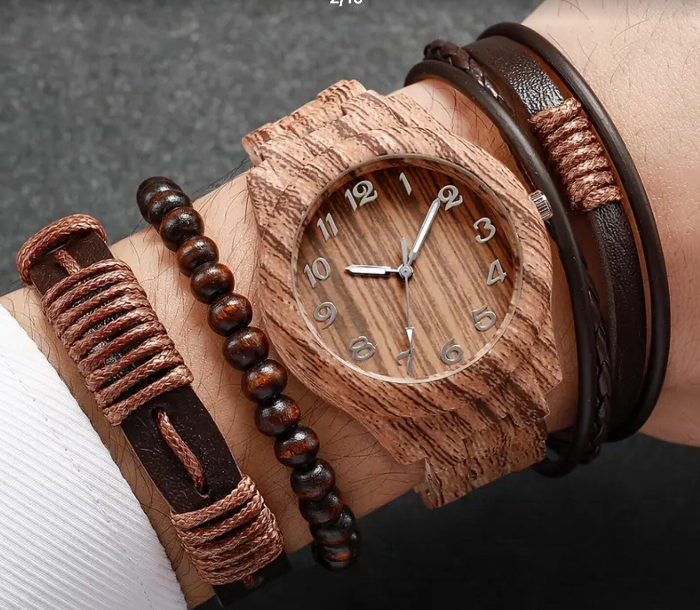 Woman’s Faux Light Brown Wooden Quartz Watch