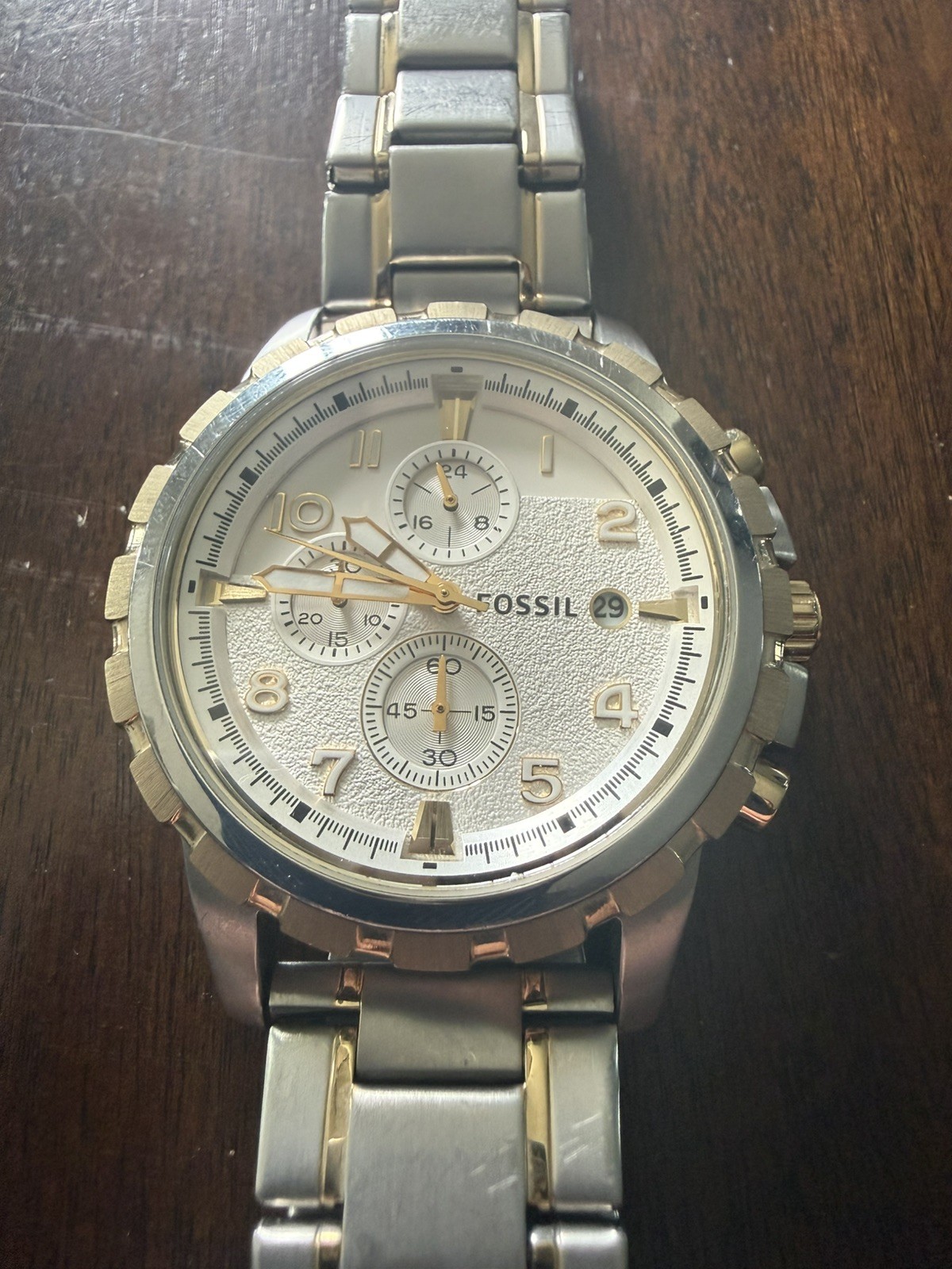 Fossil Men’s Dean 45mm Quartz Chronograph Watch FS4867IE NEEDS WORK!