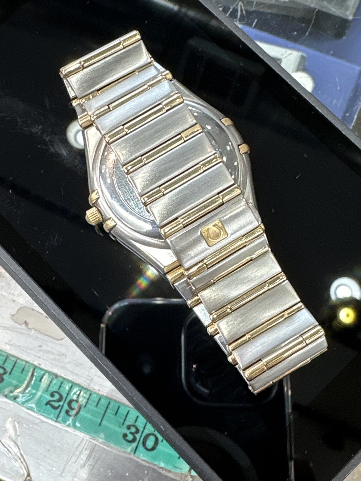 OMEGA 18K/SS 2 TONE FULL BAR CONSTELLATION AUTO CHRONOMETER WATCH 35.5MM 1202.10