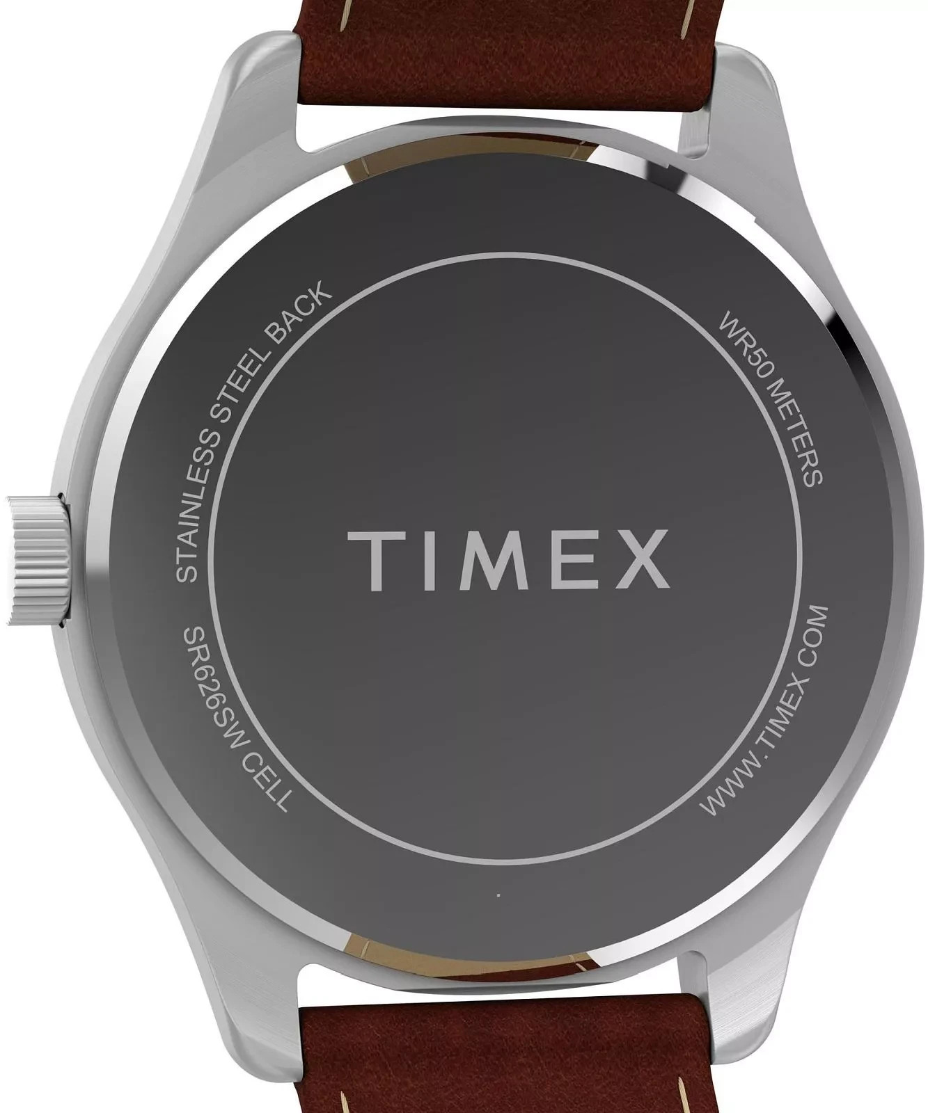 Timex Main Street Men’s 42mm Blue Sunray Dial Brown Leather TW2Y16200 Watch New