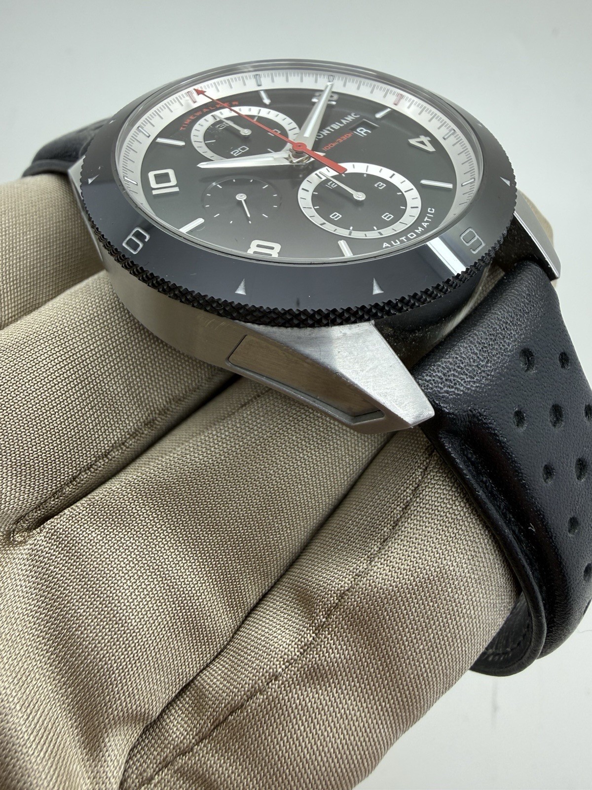 Montblanc Timewalker Chronograph Steel Black Dial Automatic Watch 116096 w/ Box