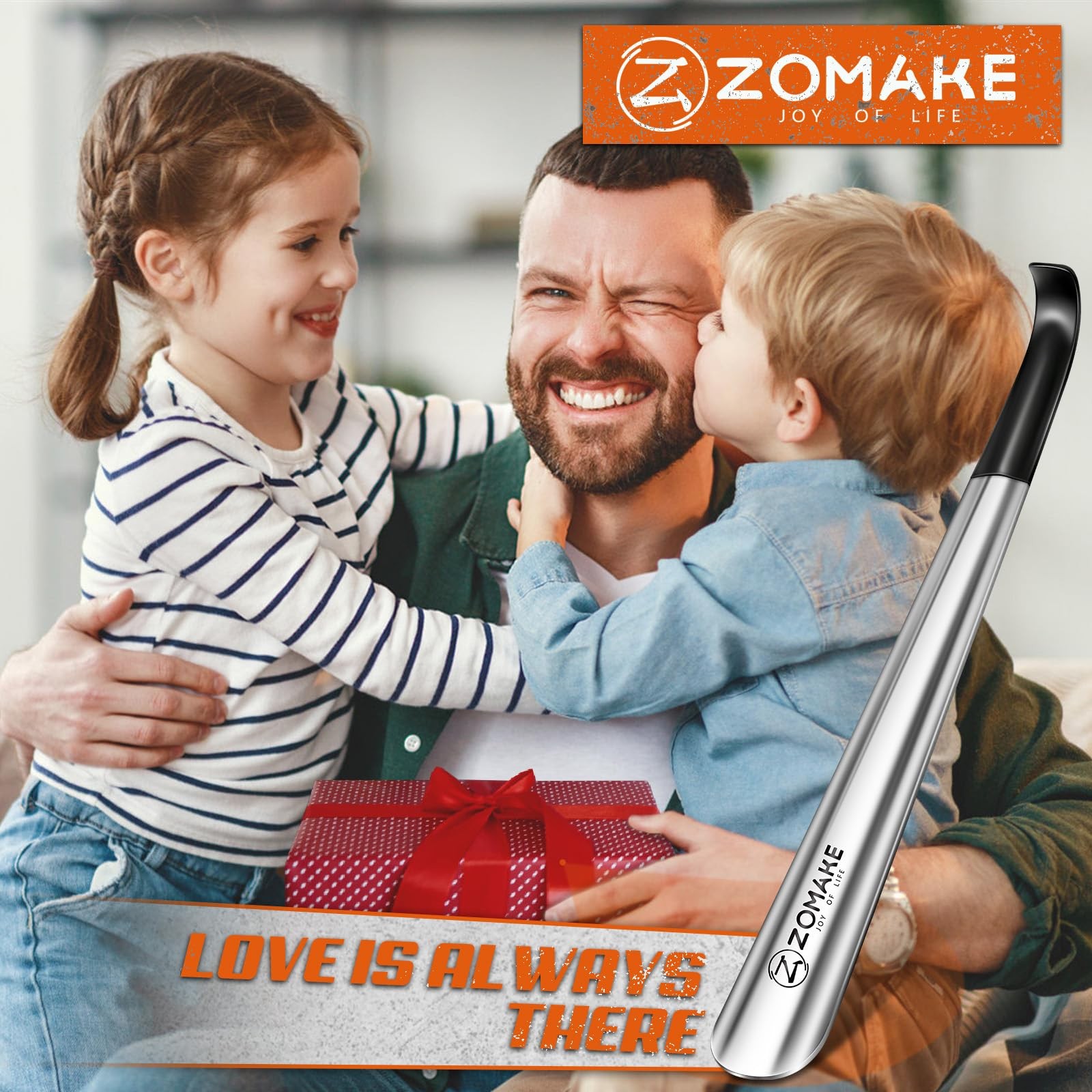 ZOMAKE Shoe Horn Long Handle for Seniors Men Women,Metal Long Shoehorn Boot Horn
