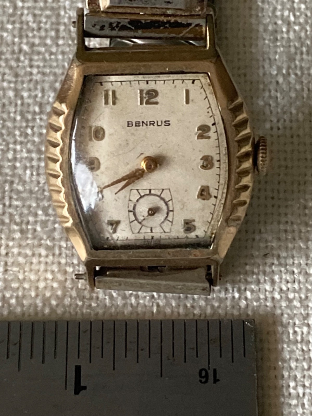 Vintage Men’s BENRUS Tank Wristwatch Running SWISS