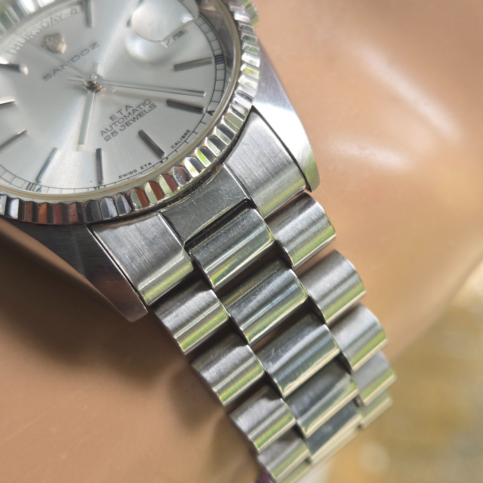 SANDOZ men’s automatic watch day/date ETA 2834-2 25Jewels swiss made