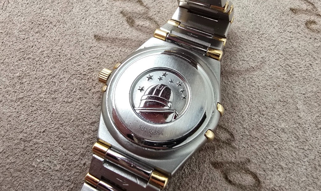 Authentic Ladies 18k Gold Stainless Omega Constellation Quartz Watch MOP Dial