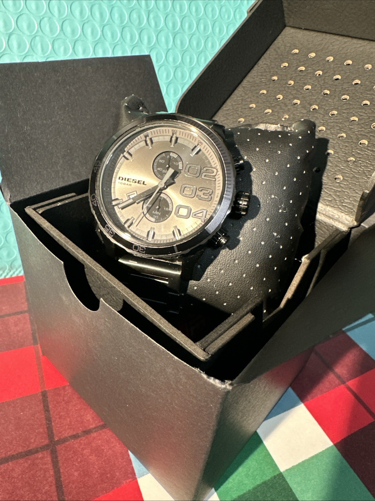 New Diesel DZ4314 Double Dawn 10-Bar Multifunction, Gunmetal Black Men Watch