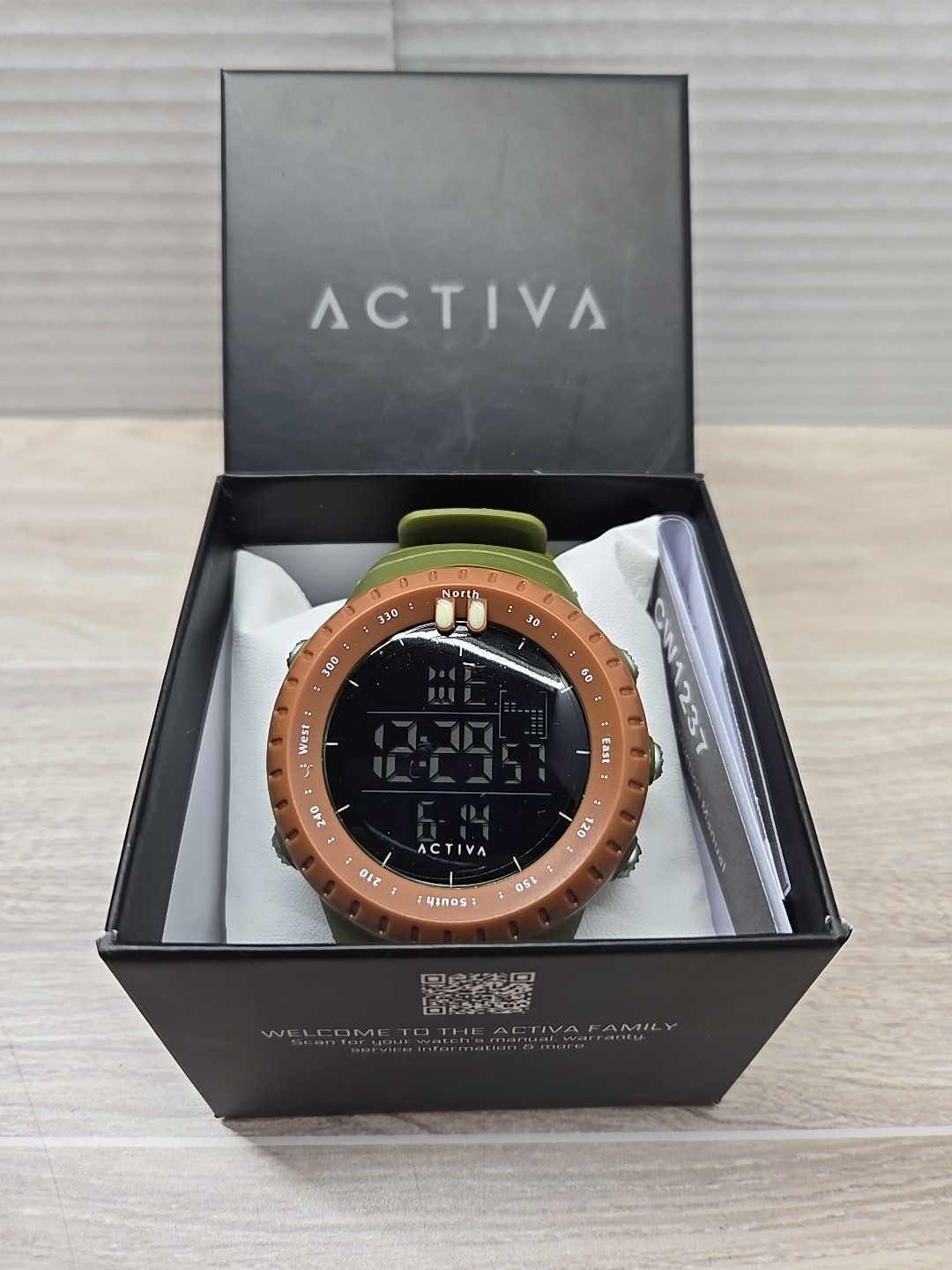 Acw1237-007 Activa X Invicta Digital Men’s Watch Odyssey 52mm Green Tan