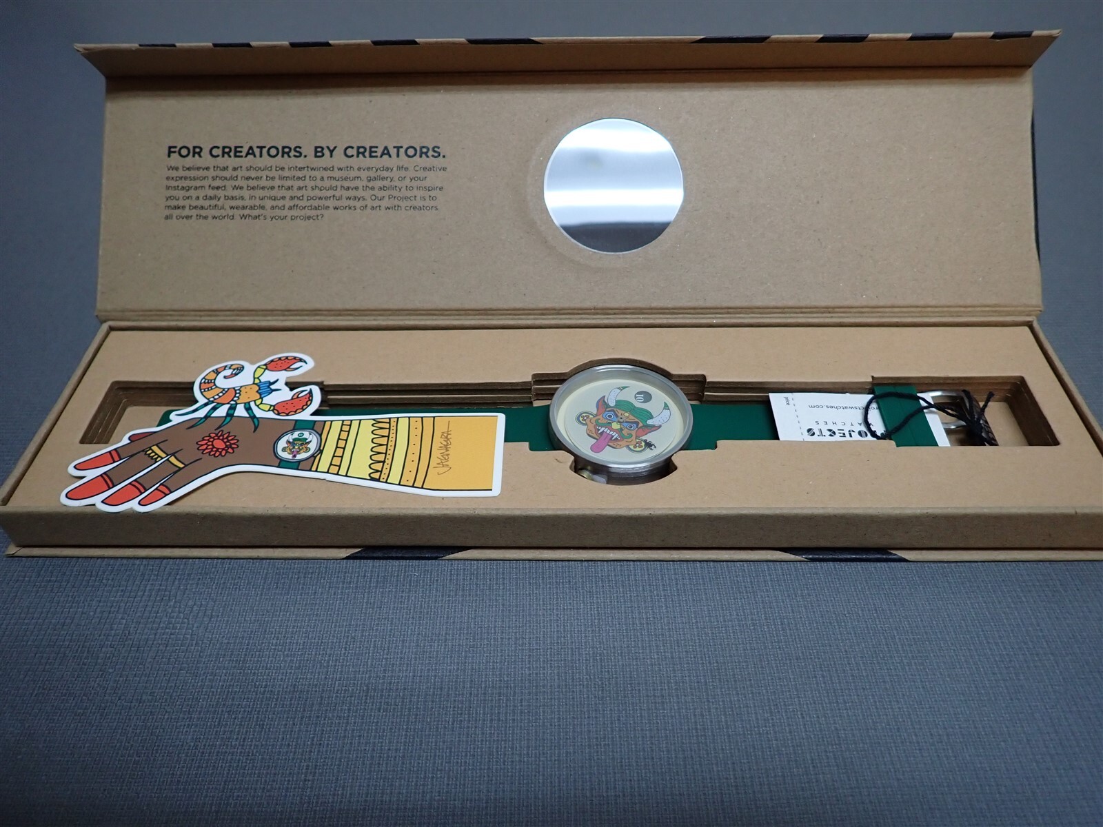 NEW Projects Watches PJT-7570 Nazar Battu 40mm Green Silicone Band Watch