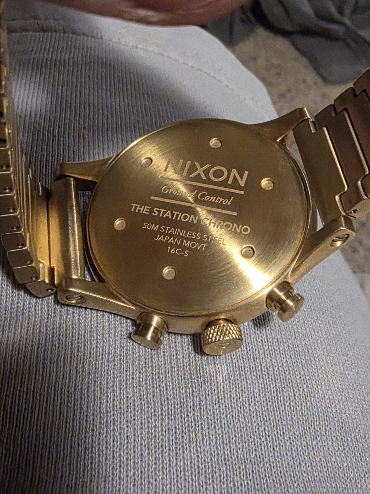 Nixon Station Chrono Gold Watch 41mm Used Good Working Condition No Box Japan