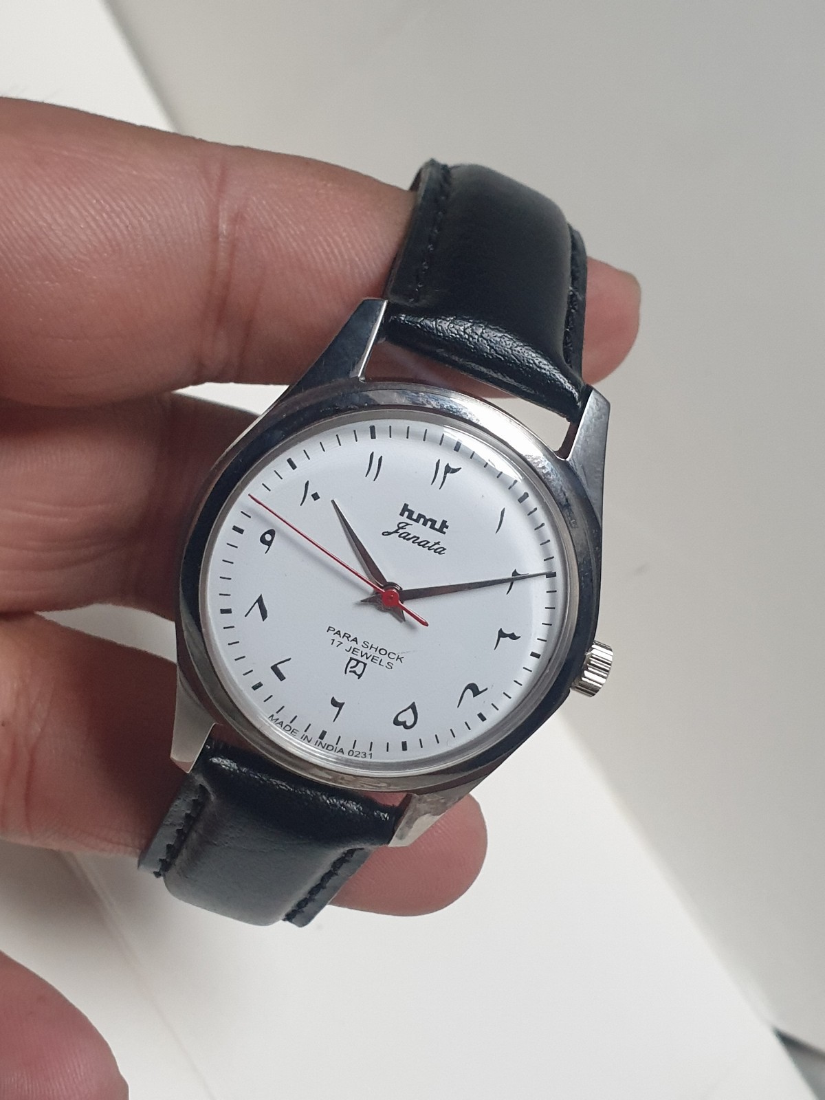 HAND WINDING VINTAGE HMT JANATA WHITE ARABIC DIAL MECHANICAL WATCH FOR MENS