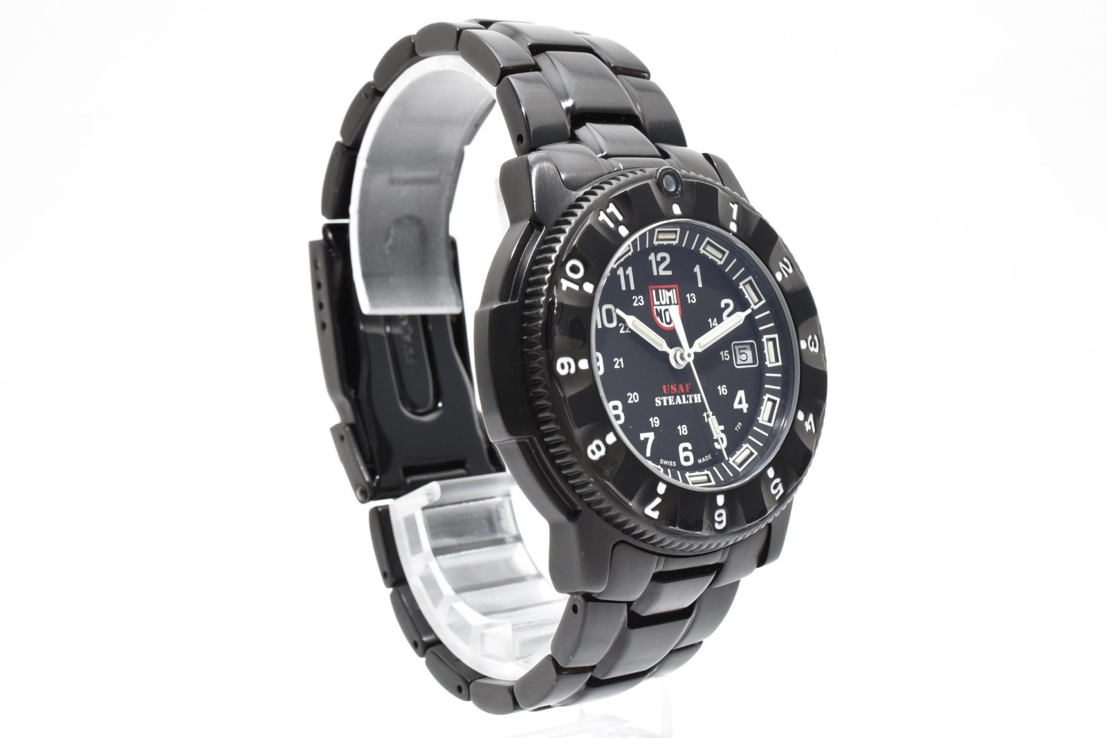 ▶️Luminox F-117 Nighthawk Stealth 3400 Series Quartz Men’s Watch Black PVD Swiss
