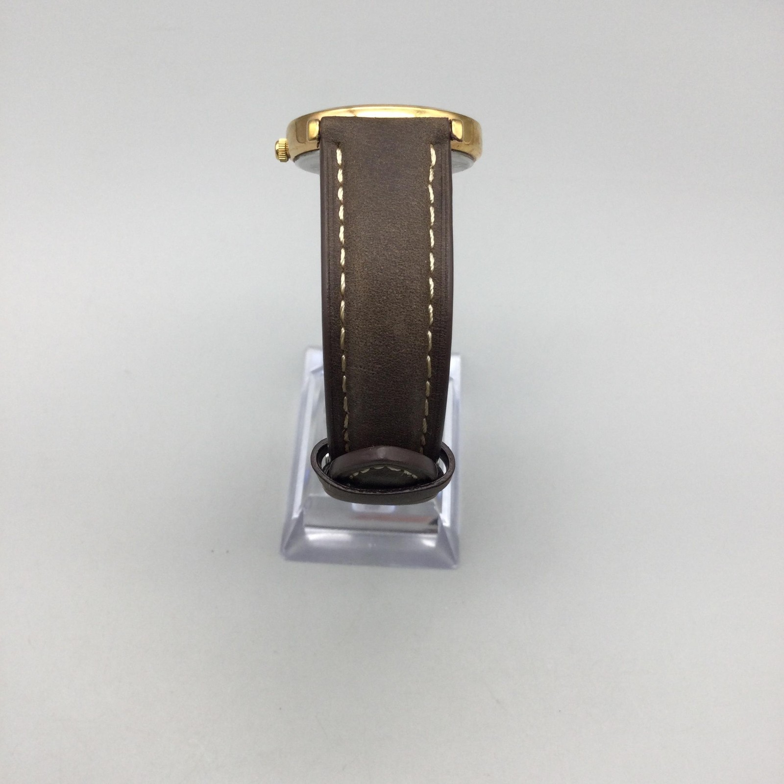 Wittnauer Womens Watch 30mm Gold Tone Pegasus Dial Brown Leather New Battery