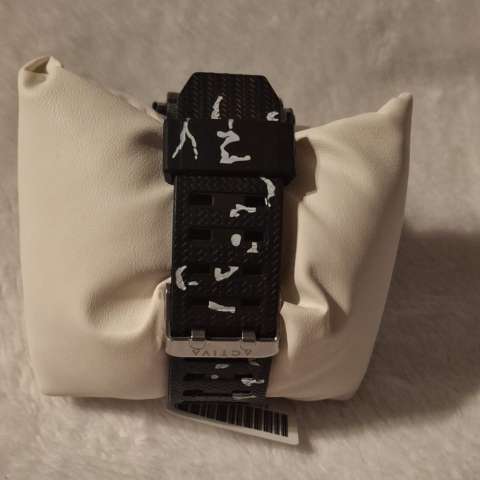 Activa Analog-Digital Quartz Sport Watch Alarm 10m Black/White Rubber Box