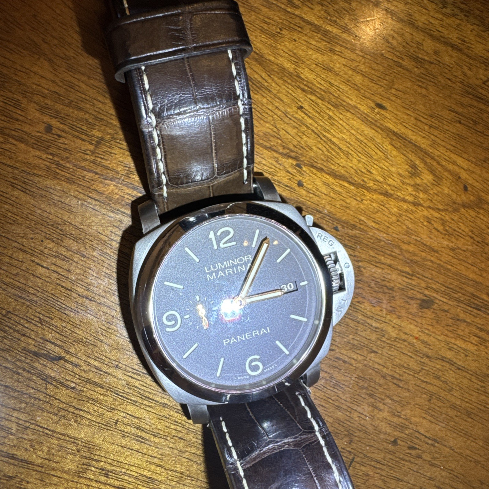 Panerai Luminor Marina 44mm Titanio Tobacco Brown PAM00351 Automatic Strap