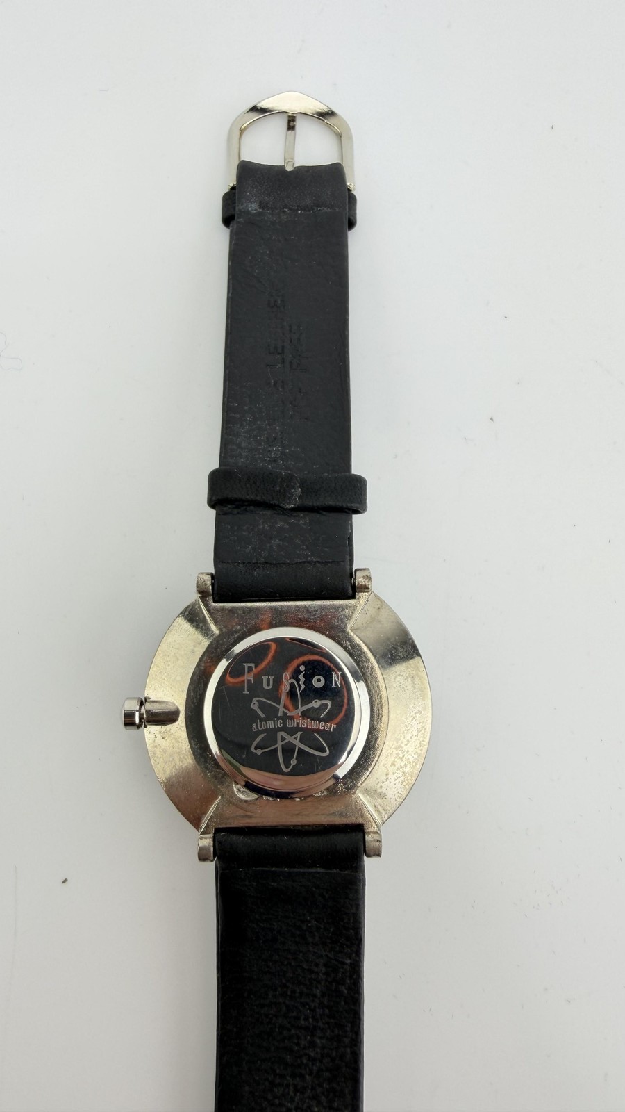 Fusion Atomic Wristwear Womens Watch Multicolor Dial Black Leather Quartz Analog