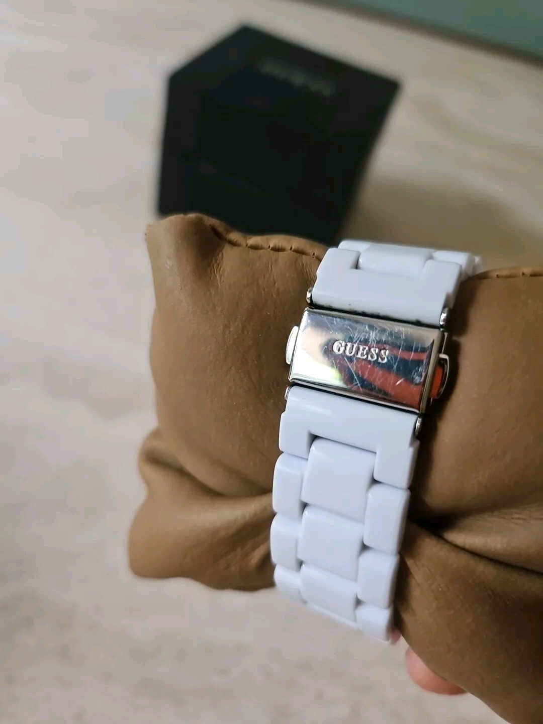 Women’s White Dial With Crystal Rhinestones Polycarbonate W/Original Box