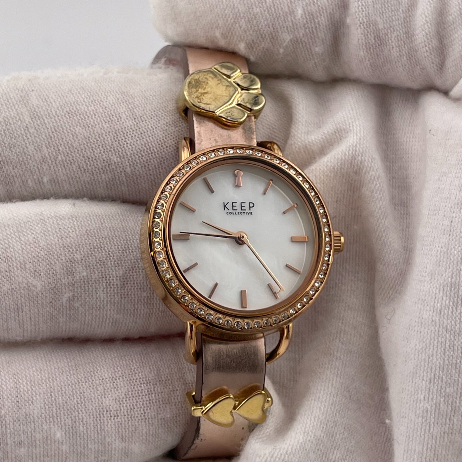 KEEP Collective Watch Womens 27mm Case Pearl Look Dial One Piece Strap