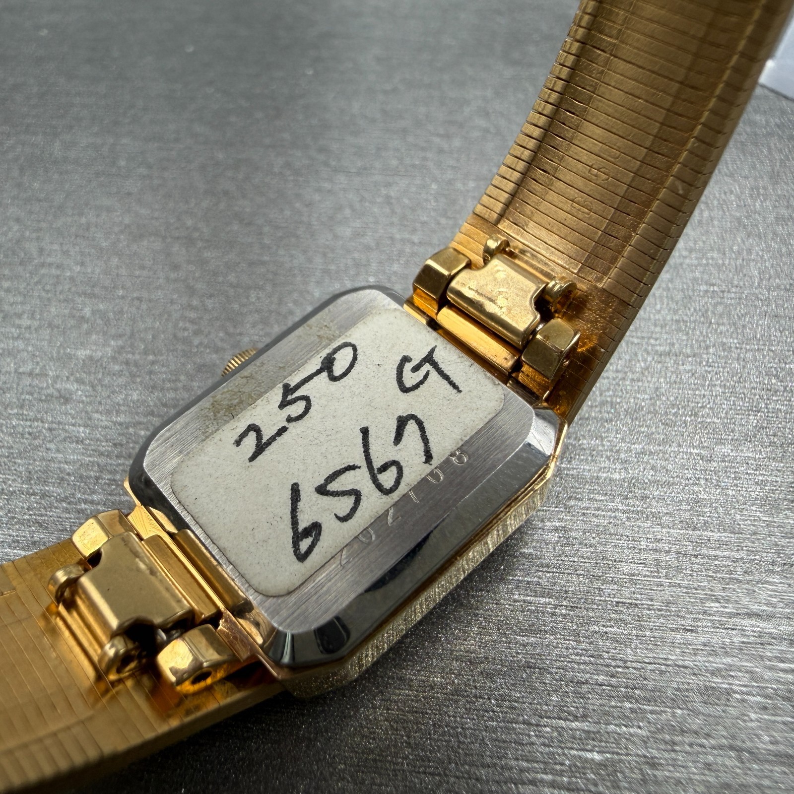 Seiko Tank Watch Women 17mm Champagne Dial Gold Tone 5420-5399 New Battery NOS