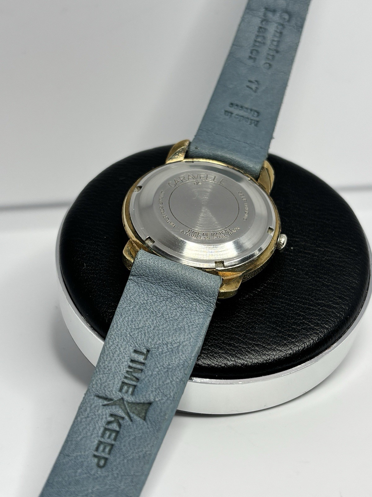 Vintage 1972 Caravelle Bulova Automatic Watch Blue Markers RUNS PERFECT NewBand