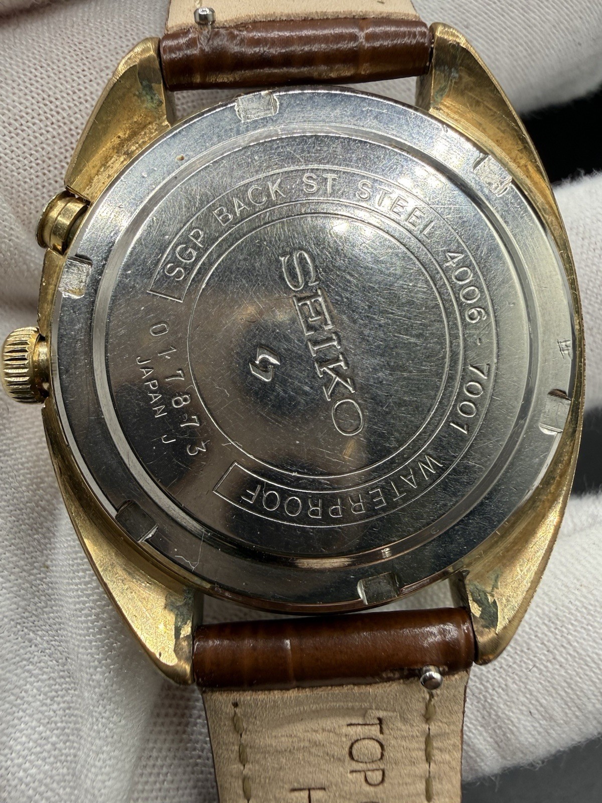 Vintage Seiko Bell-Matic 4006-7001 Automatic Alarm Watch 17J Black Dial Runs