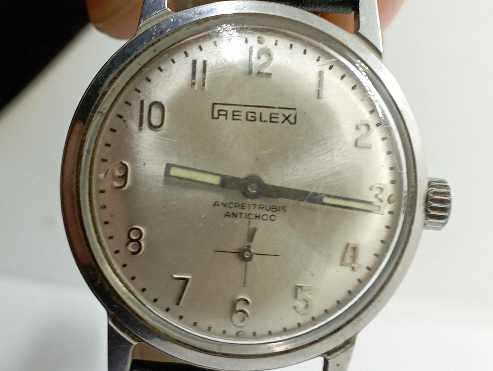 Vintage REGLEX ANCRE Cal. Cupillard 233-60 Watch Working Well ALL S. STEEL