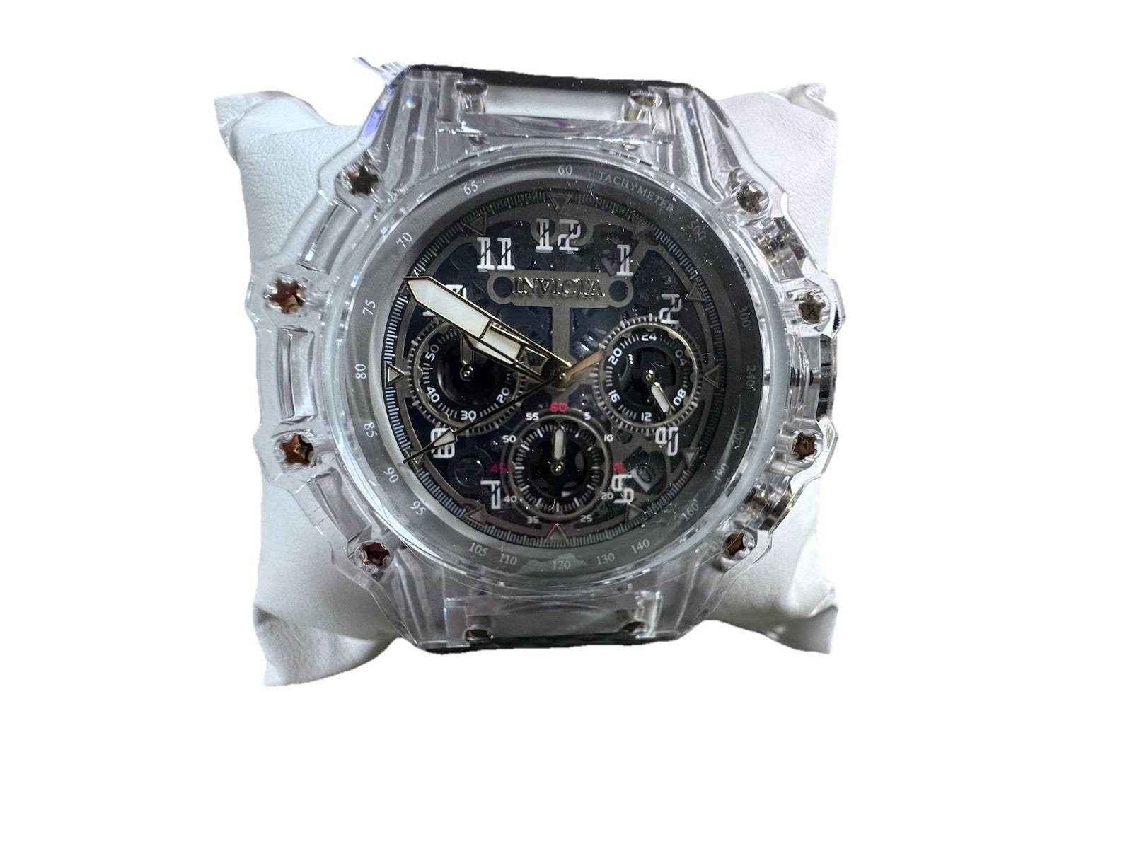 Sold Out-Invicta Racing Vaulthan Men’s Black Transparent 44mm Quartz Watch 69690