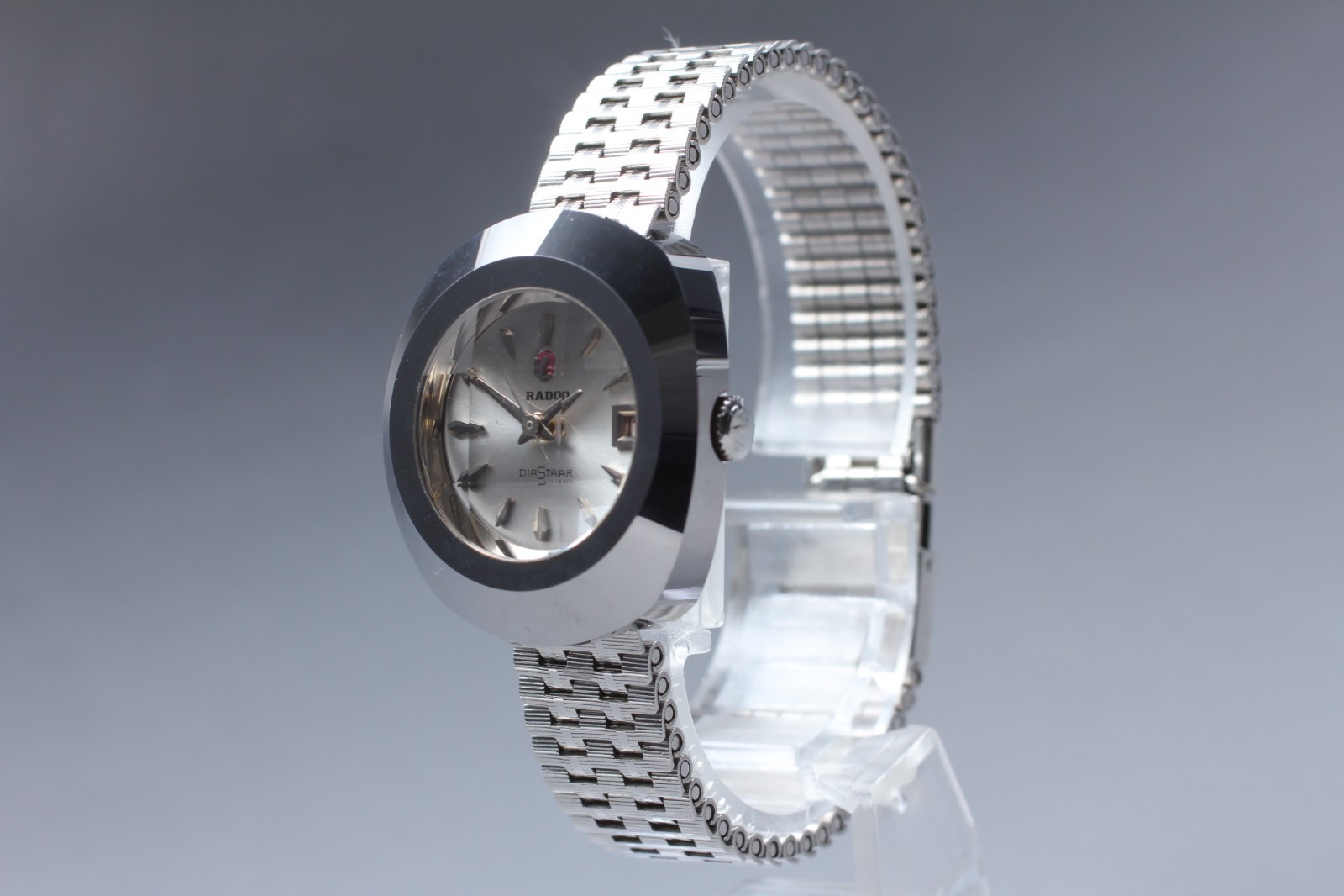 Rado Diastar Cut Glass 27mm White Dial Automatic Womens Watch NEAR MINT JAPAN