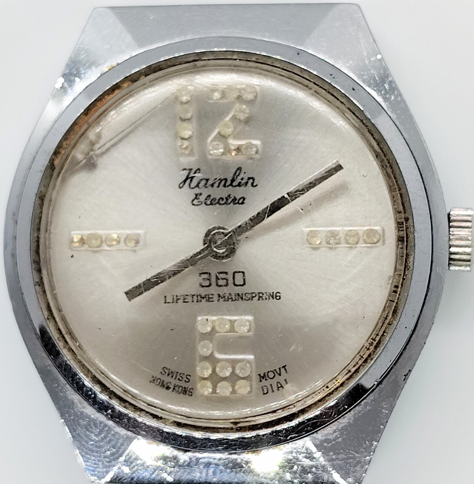 C810 mens Vintage Hamlin Electra Manual Movement BFG 866 Fancy Watch Parts lot