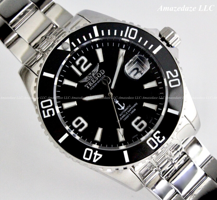 Tresod Mens 300M Ocean Master Sapphire Crystal Ceramic Bezel 24J Automatic Watch