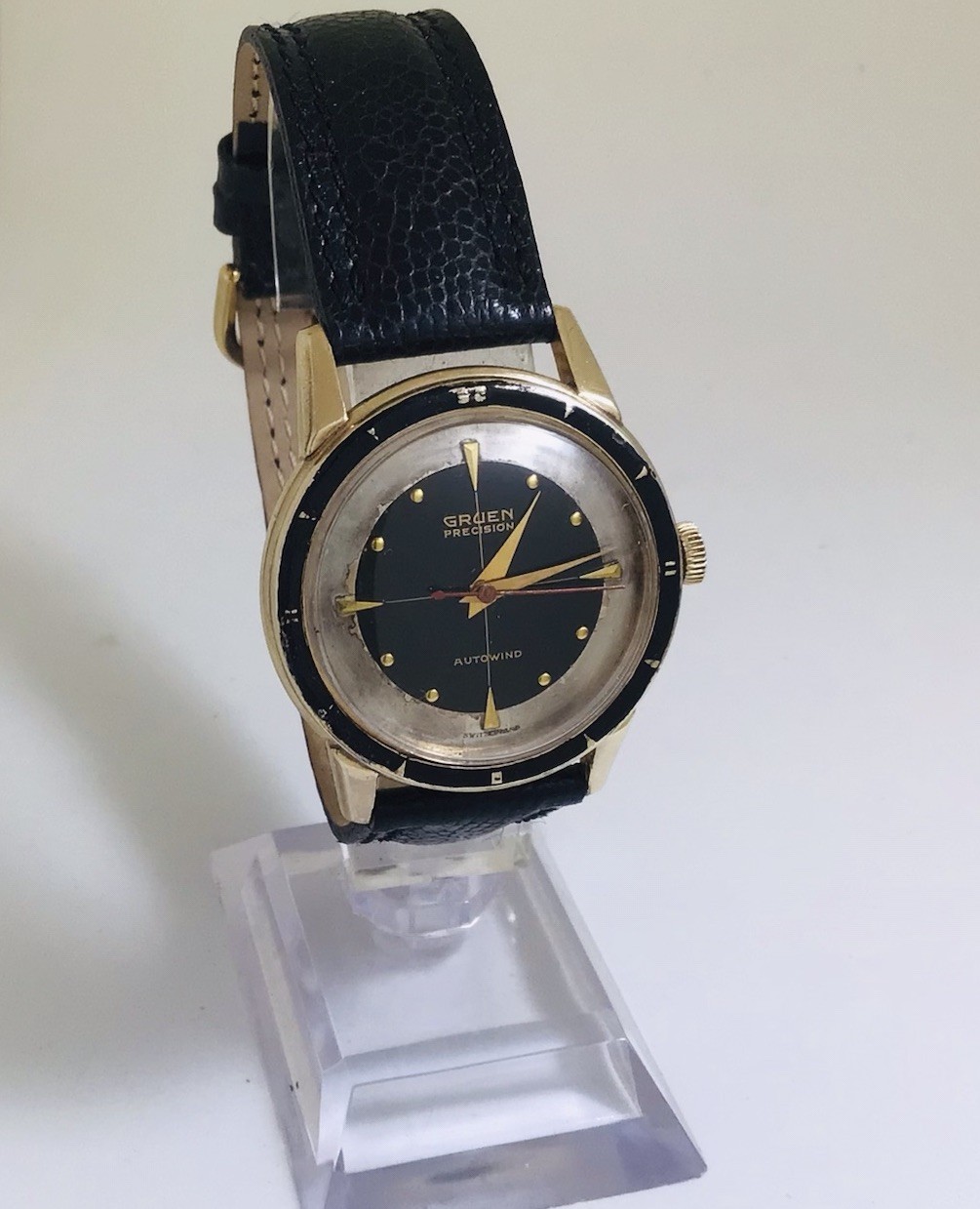 Vintage GRUEN PRECISION VERY THIN,Cal.460 SS,17J, Auto.Bumper, Ca.1940s,Working.