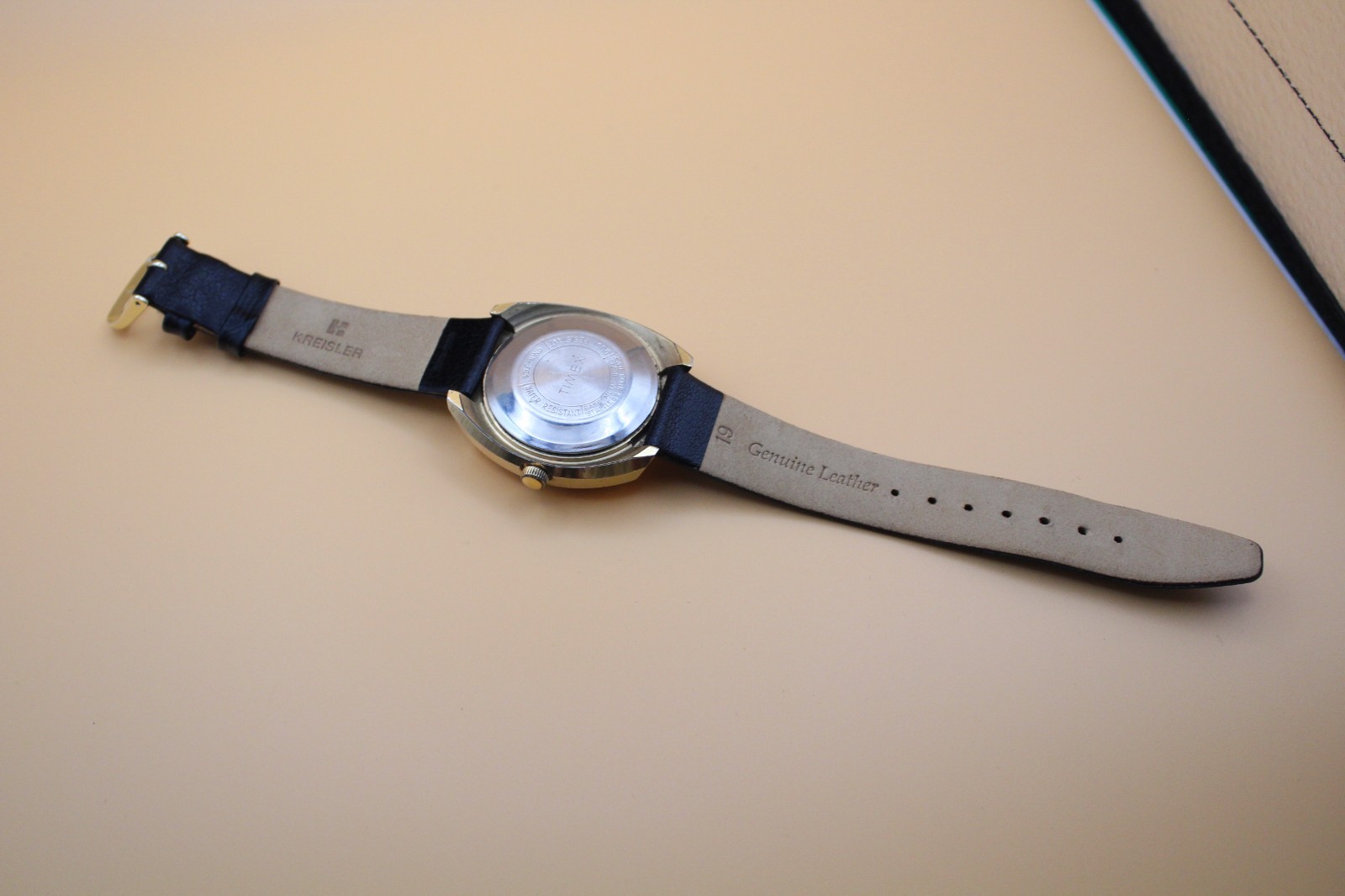 Vintage 1973 Timex Viscount Automatic Day-Date Silver Dial Runs Leather Strap