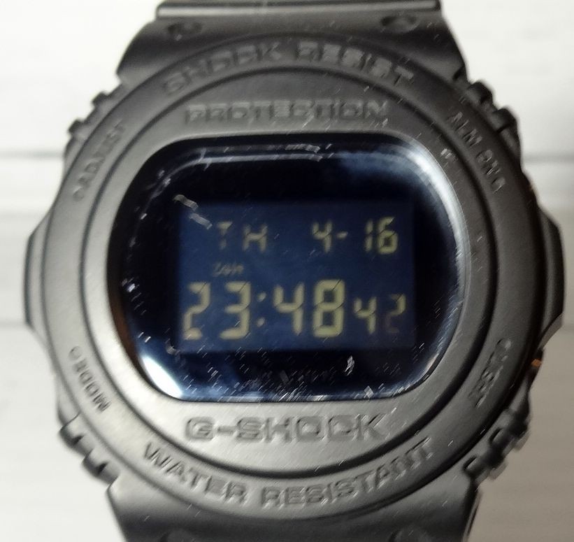 Round Mirror Face Matte Black G SHOCK Working Condition Good