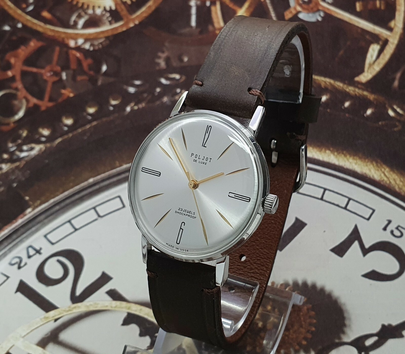 Vintage Watch Poljot De Luxe ULTRA SLIM Dress Mechanical Wrist Watch USSR