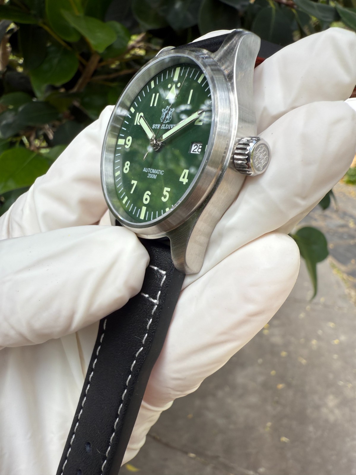 Steeldive SD1940, Mark XVIII Flieger, NH35, Sapphire,Green,Lume,200m Diving,BNIB