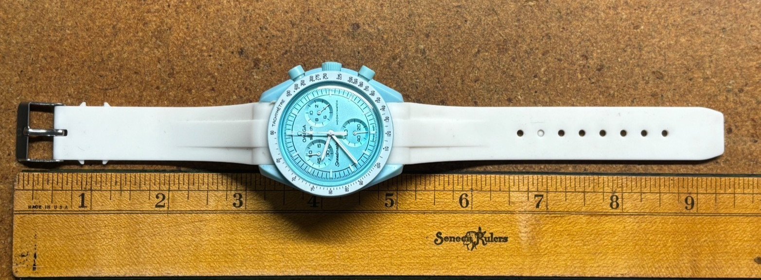 USA Seller OMEGA X MoonSwatch SWATCH Mission to Uranus BLUE WHITE Watch 4j Swiss