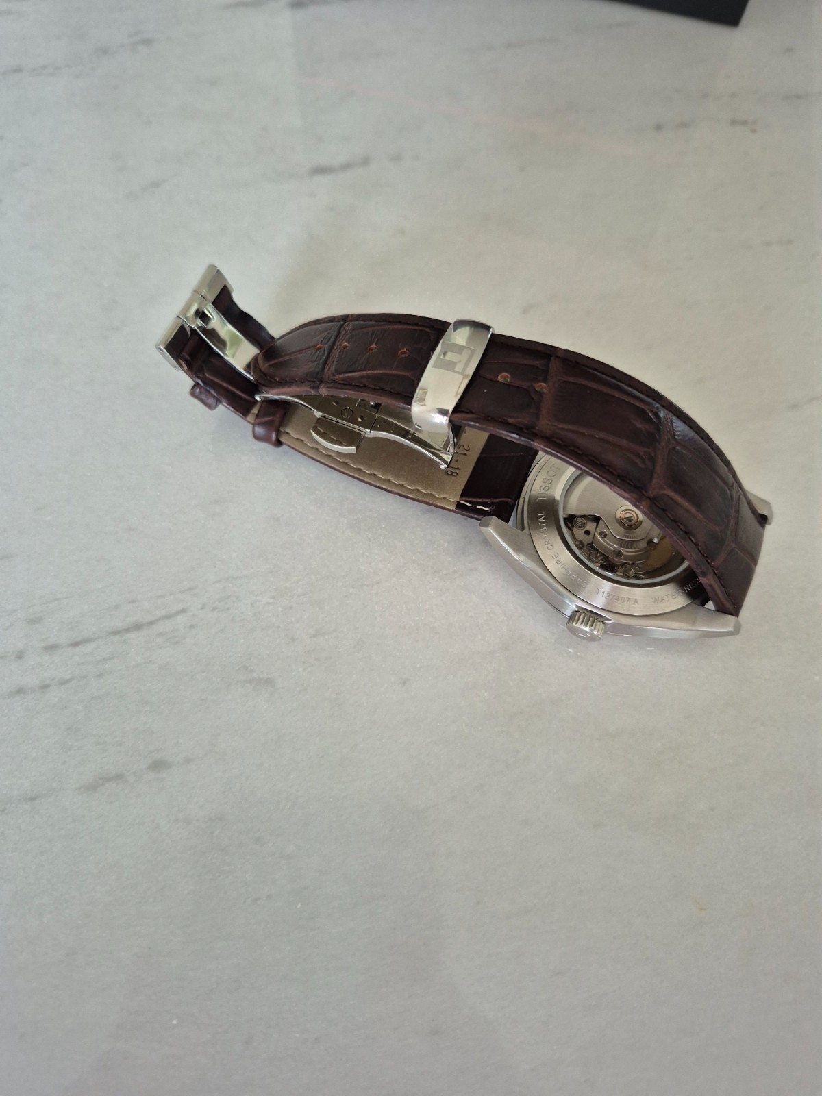 Tissot Gentleman Powermatic 80 Silicium Men’s Leather Watch T1274071605101