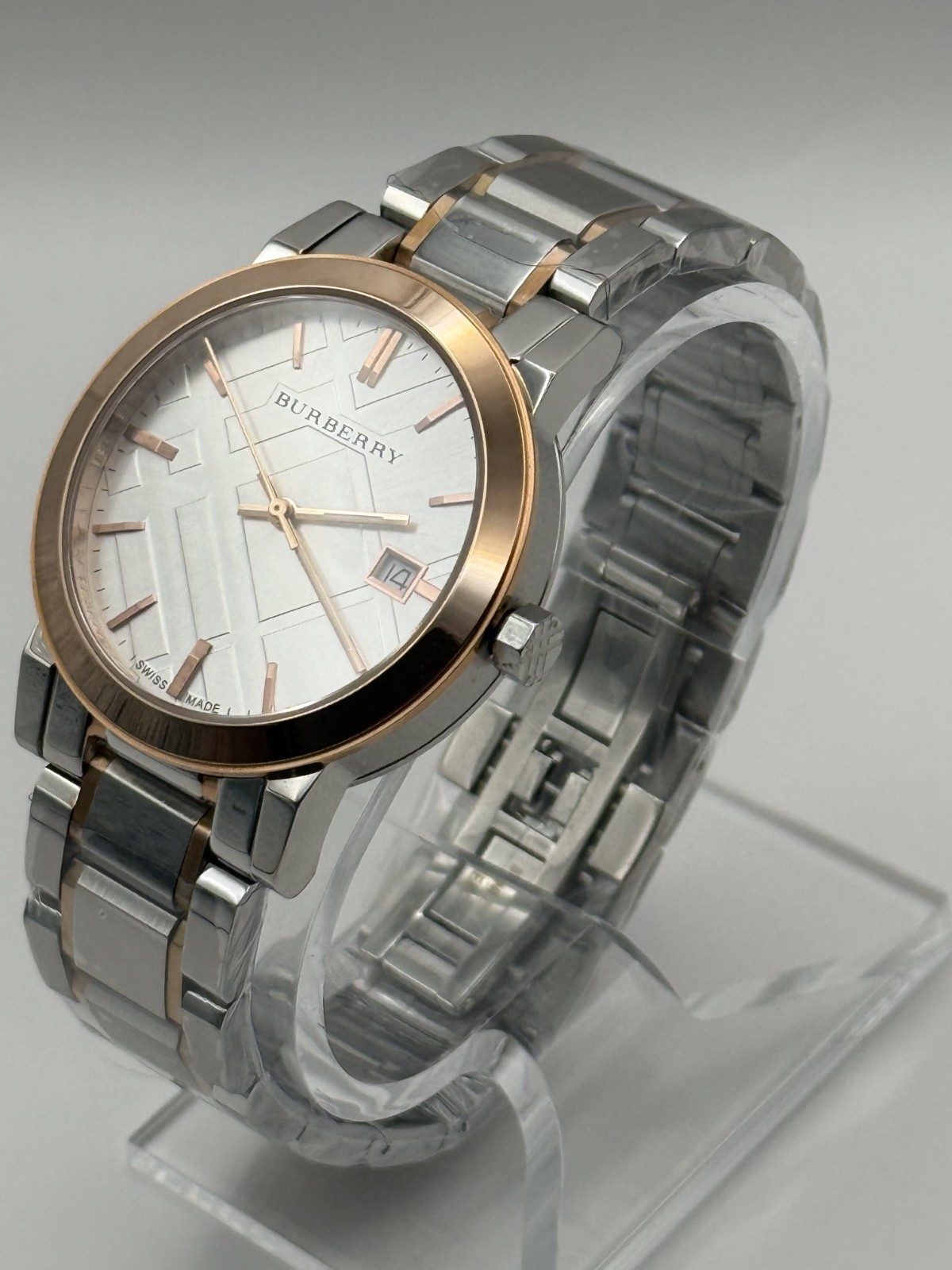 Burberry Silver Dial Two-Tone Stainless Steel Unisex Watch 38mm. BU9006