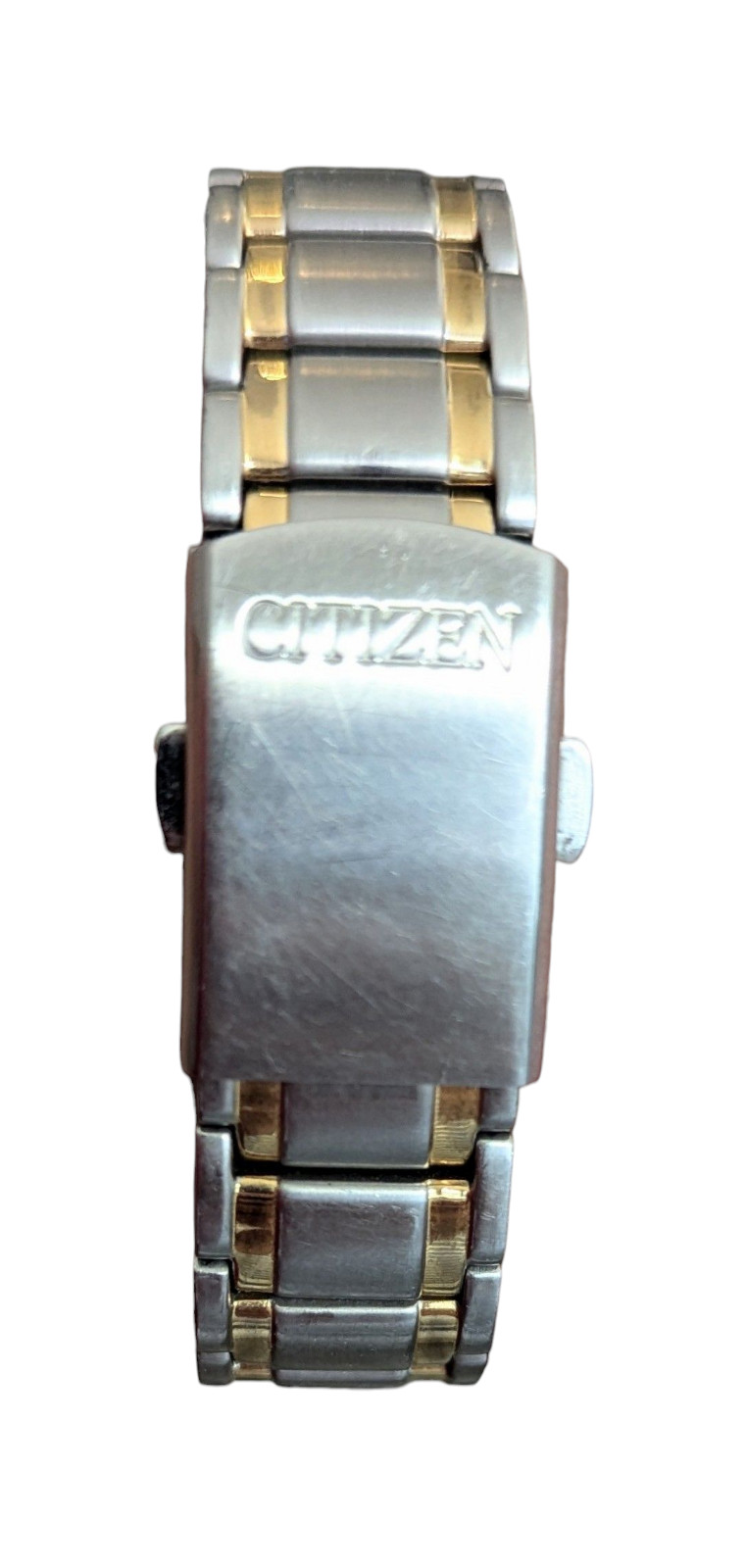 Citizen Eco-Drive E101-S053439 Two Tone WR 100M Day Date Watch Fresh Battery!