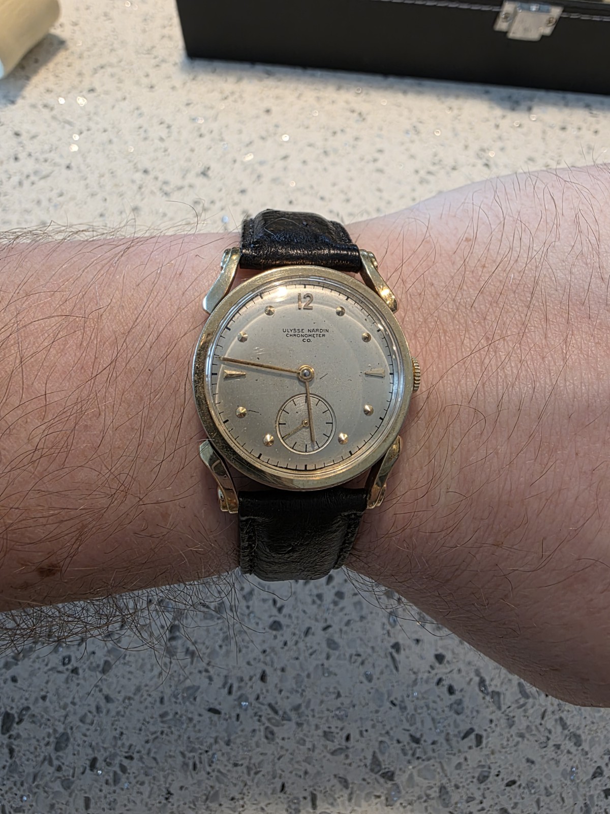 Ulysse Nardin Chronometer Manual Mechanical 17J Yellow Gold Silver Dial 30mm