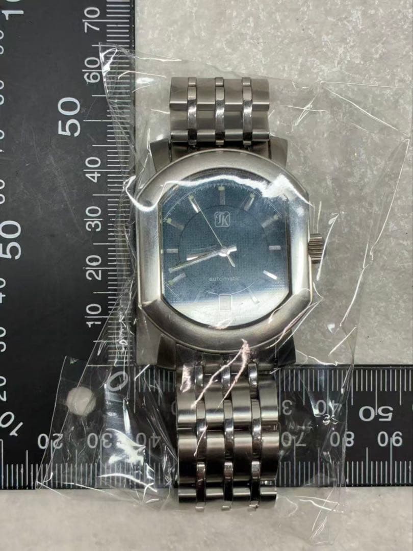 TAKEO KIKUCHI TK 5054 ETA 2824 Automatic Blue Dial Watch Mens 18cm Rare