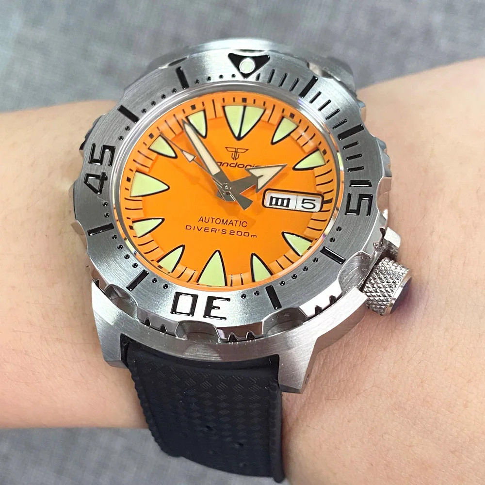 42mm Tandorio Monster NH36A Automatic Diving Men’s Watches Sapphire Glass 20ATM
