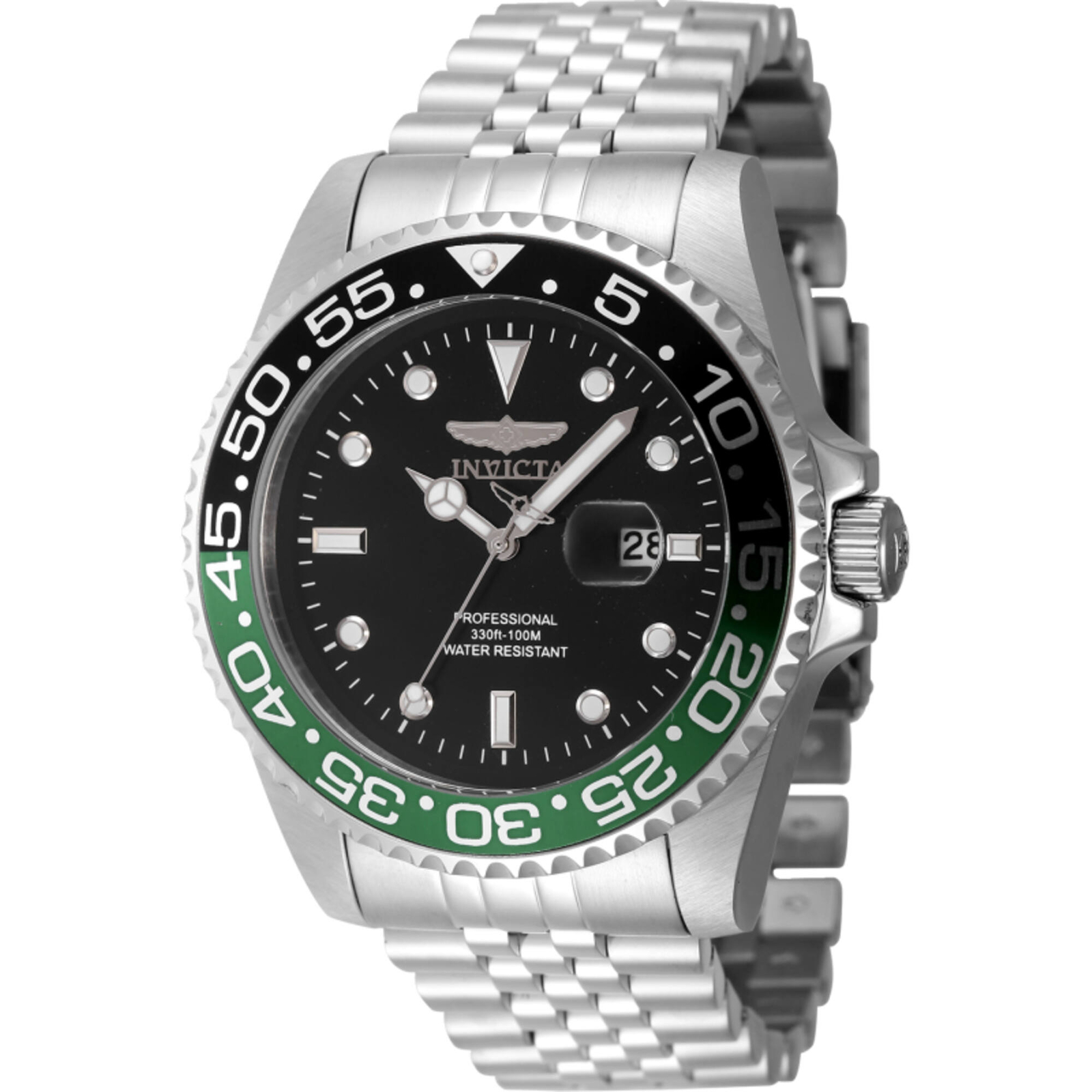 Invicta Men’s Watch Pro Diver Quartz Black Dial Stainless Steel Bracelet 48387