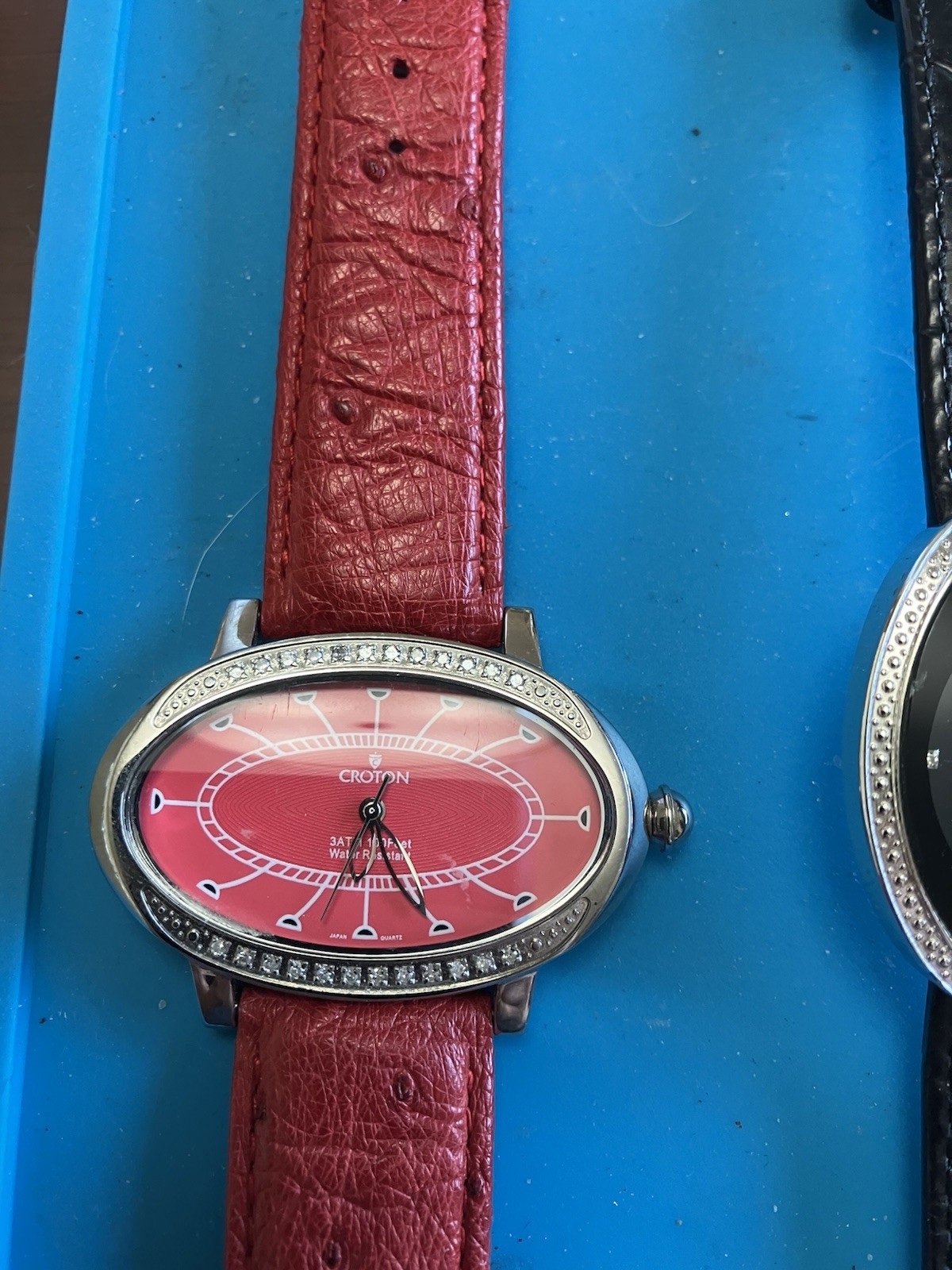 Croton Chronotech Women’s Quartz Diamond Dress Watch Analog Red Black Pink White