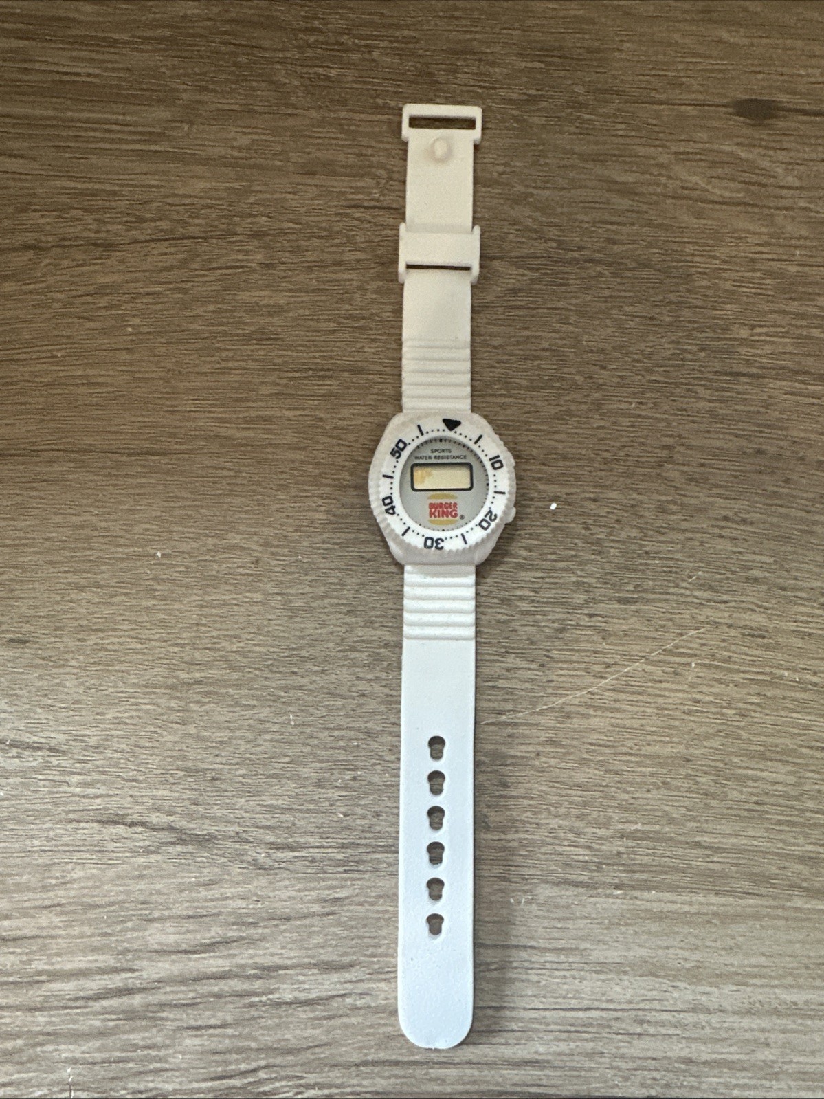 Vtg Burger King White Digital 1990s Rubber Sports Watch food restaurant Premium