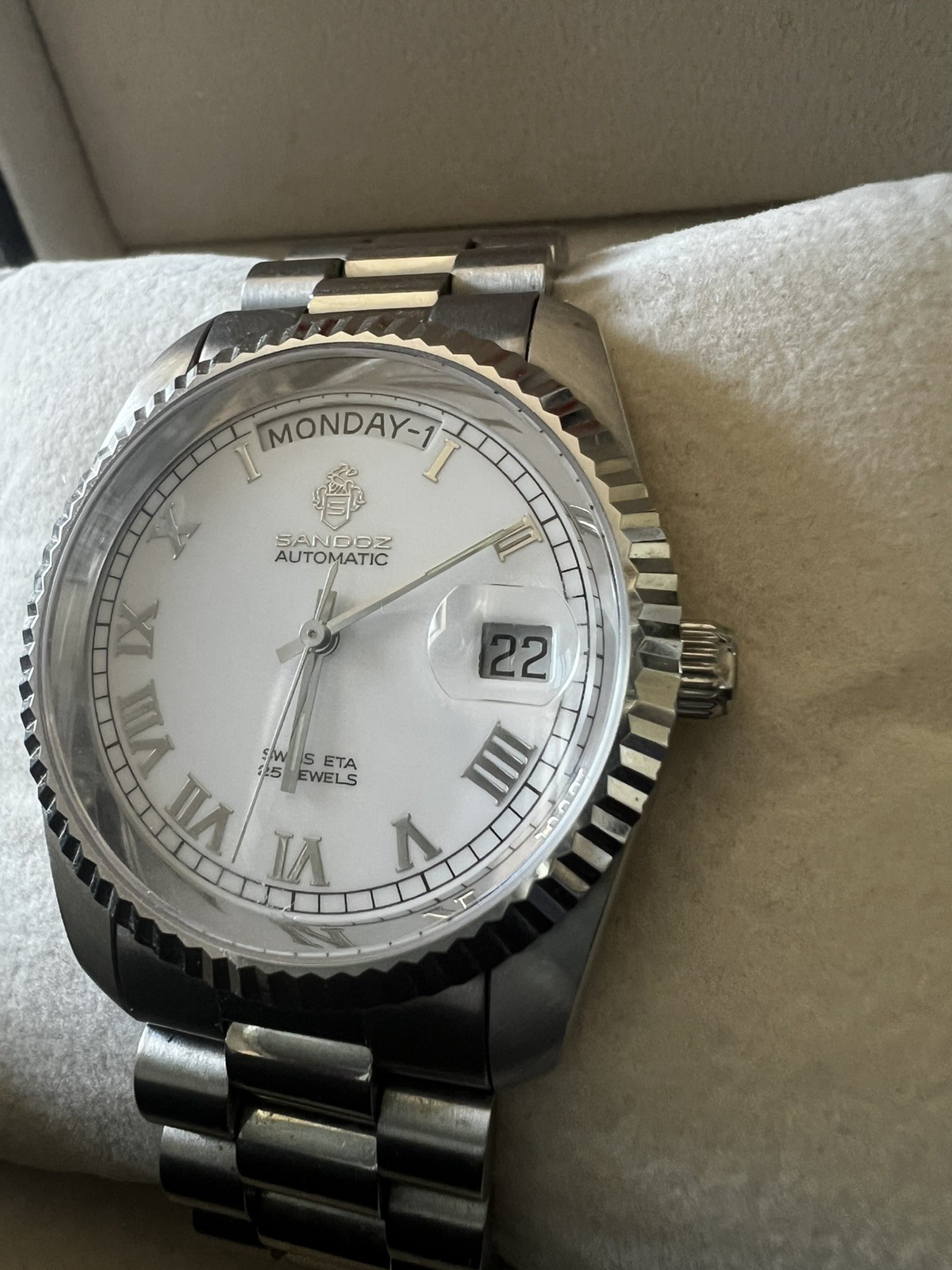 SANDOZ day/date President automatic ETA 2834-2 25Jewels swiss made 1990s