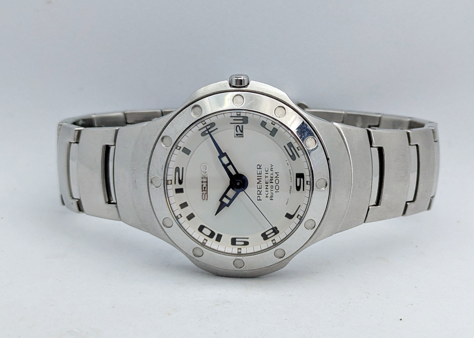 Seiko Premier Auto Relay 5J22 White Dial Sapphire | New Capacitor & Hinged Box